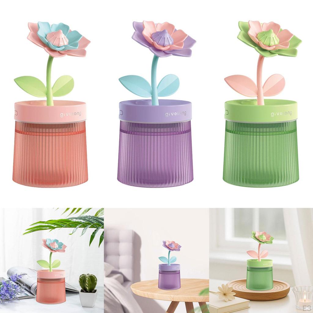 Мини-увлажнитель воздуха Cute Flower с функцией подзарядки, автоматическое выключение, низкий уровень шума, два режима распыления