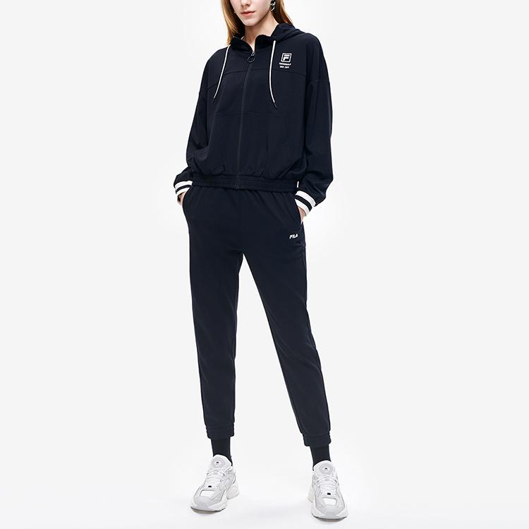 Fila Однотонное повседневное вязаное худи для женщин, верхняя одежда, черное F11W229501F-BK