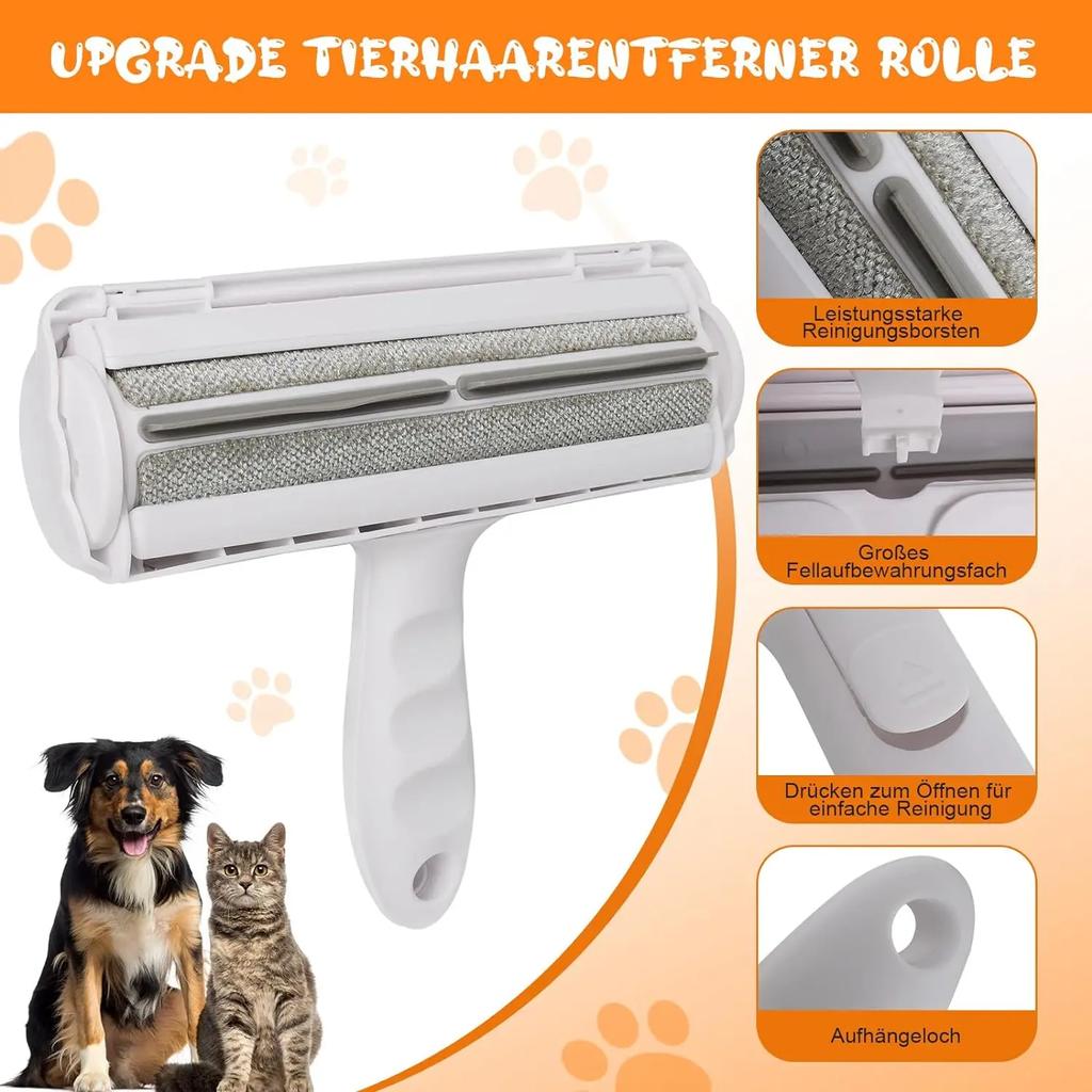 Pet Hair Roller Remover Fluff Lint Brush 2-Way Dog Cat Comb Tool Convenient Cleaning Dog Cat Fur Brush Base Home Sofa Clothes