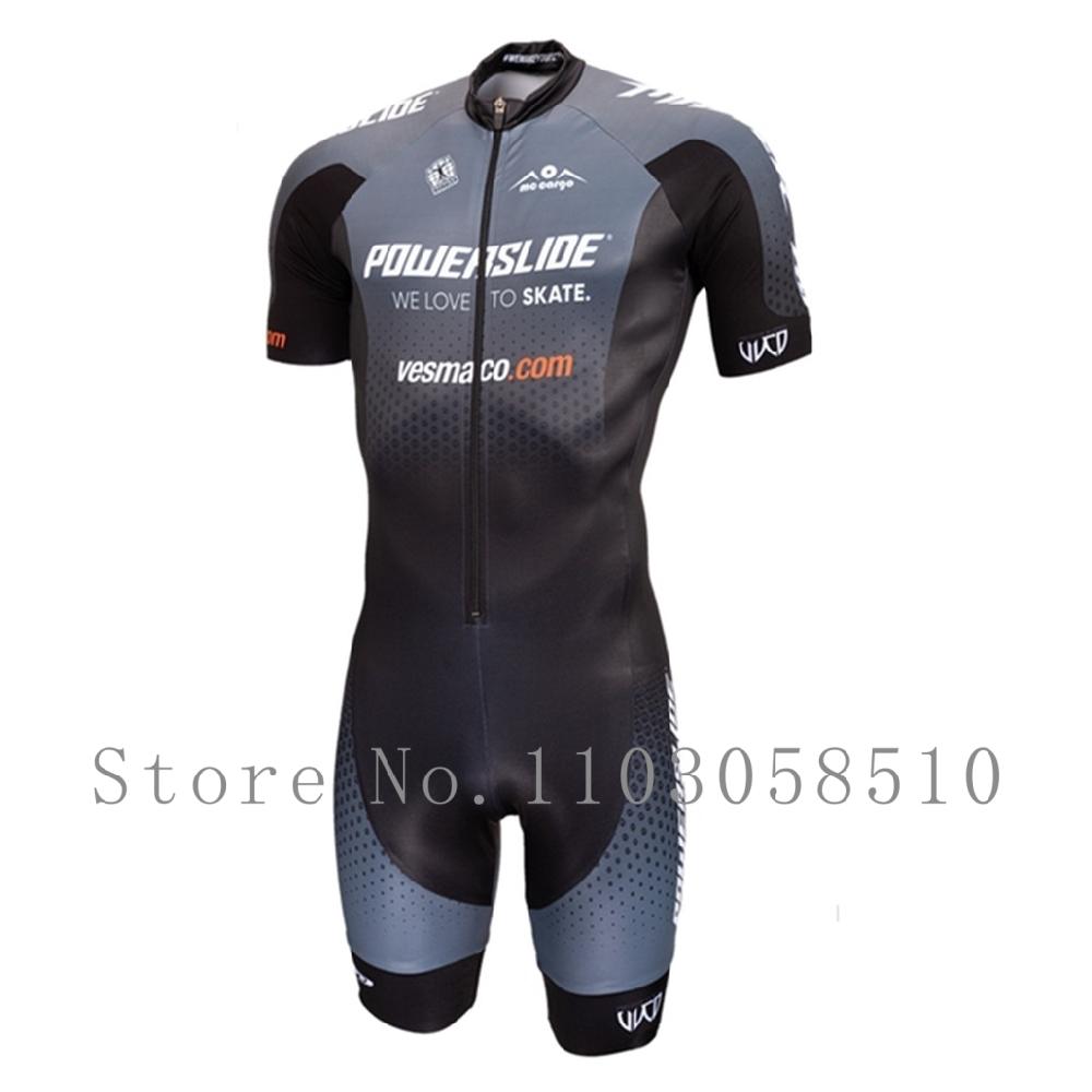 Powerslide Inline Костюм-комбинезон Команда Areo Speedsuit Летняя Мужская Одежда для Велосипеда Костюмы для Катания Ciclismo Pro Гоночная Одежда С коротким Рукавом