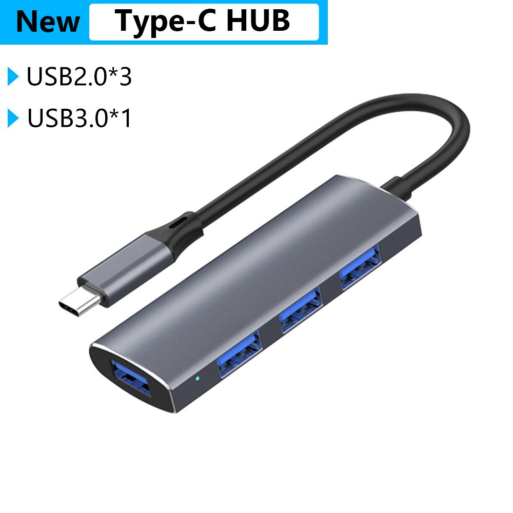 Алюминиевый сплав многопортовый разветвитель 4 порта док-станция USB 3.0 концентратор расширитель Type-C 3.1
