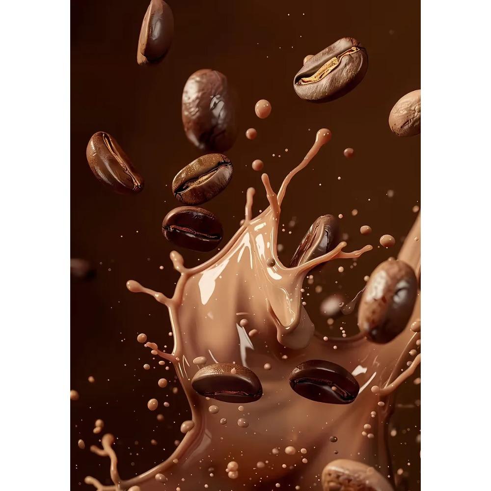 Плакаты с фотографиями кофейной чашки и зерен, Вкусный кофе, Латте, Принты для завтрака, Холст, Живопись, Настенное искусство, Картина, Декор для дома, комнаты