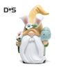 Easter Bunny Ear Gnome Figurine Colorful Egg Faceless Elf Dwarf Resin Statue Sculpture Home Office Desktop Decoration Ornament