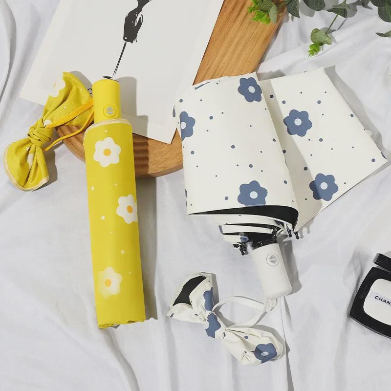 Automatic UV and Wind-Resistant Cartoon Parasol: Large Dual-Purpose Sun and Rain Umbrella for Women and Students.