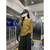 Stylish Thin Hollow Long Sleeves Knitwear Women's Early Autumn Loose Casual Black Blouse Loose Bottoming Tops
