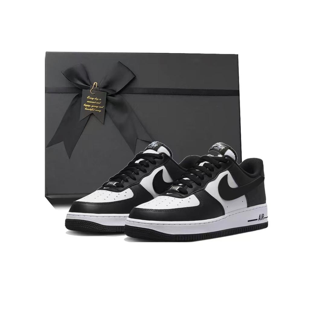 Nike Nike Air Force 1 Низкие Скейтбордические Кроссовки Нескользящие Износостойкие Унисекс Белый Черный DV0788-001(Team384-BOX)