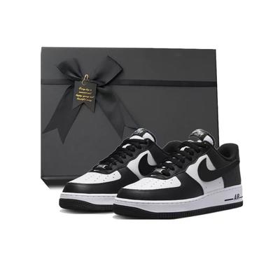 Nike Air Force 1 Низкие Скейтбордические Кроссовки Нескользящие Износостойкие Унисекс Белый Черный DV0788-001(Team384-BOX)