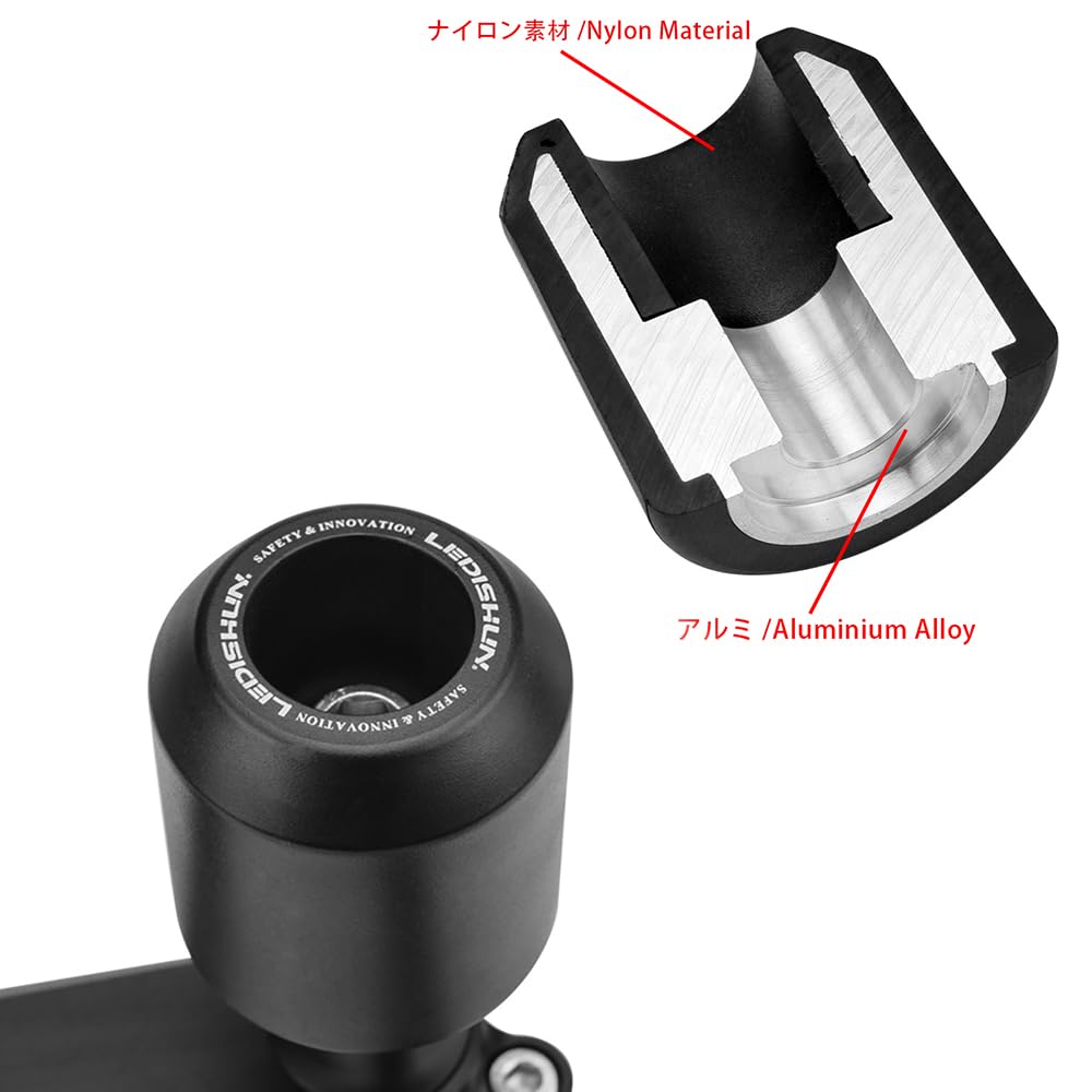 LEDISHUN Frame Slider for Engine Slider Kawasaki Z900RS Z900RS CAFE (18-23) (Black)