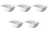 Set of 5 Large White Porcelain Renge Bowls X X Medium Bowls by Setomonohonpo [17.7 15.8 6.8 Cm]