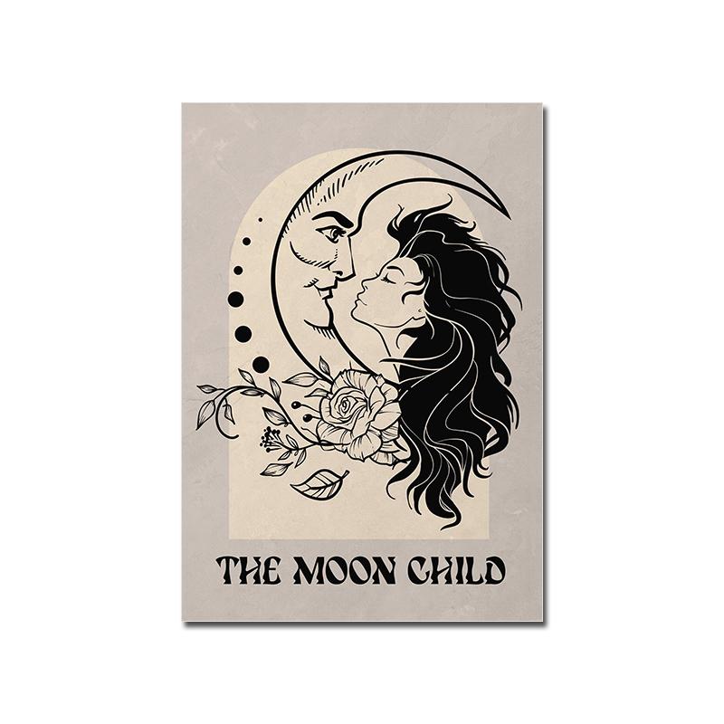 Witch Tarot Poster Abstract Celestial Canvas Painting Bohemian Astrology Art Printing Scandinavian Mural Living Room Decoration