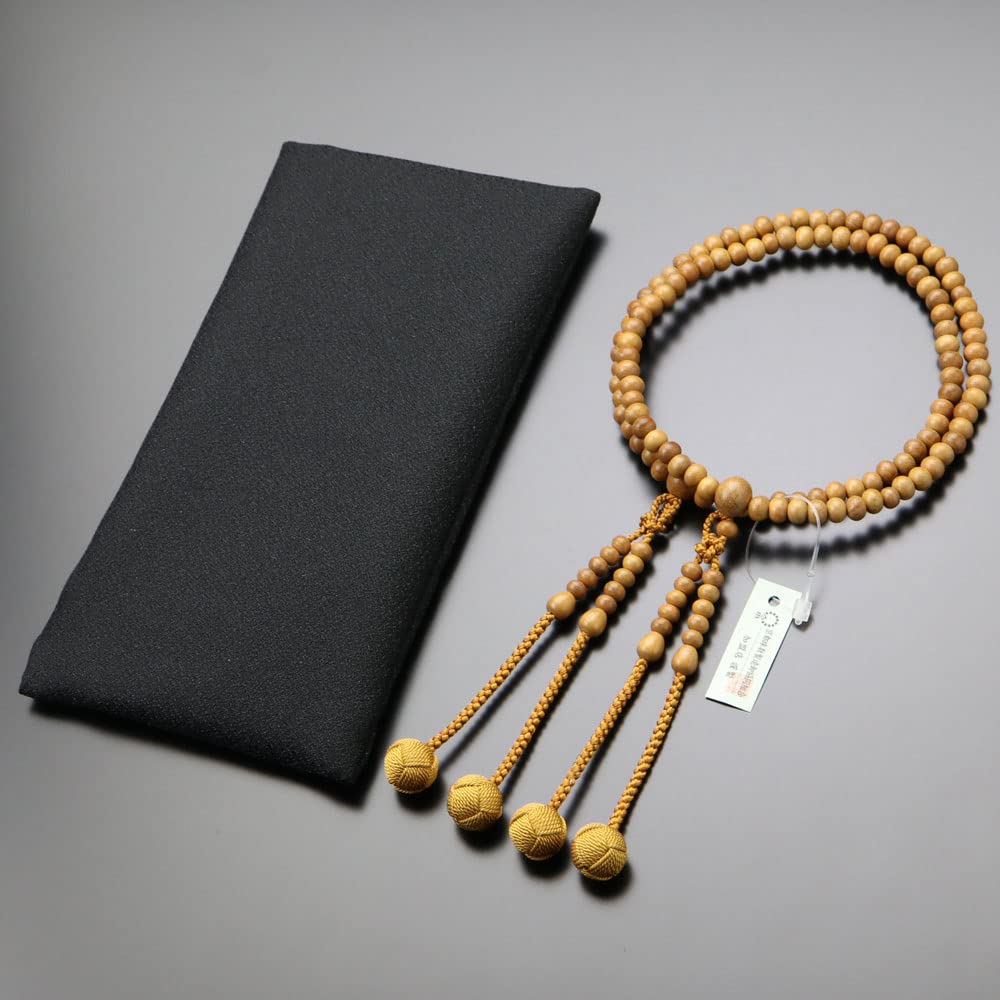 Сингон буддийские четки для женщин 8 Чистый чистый шелк Санскрит 108 Киотские молитвенные натуральные двойные подлинные молитвенные четки Koyasan 102330003 Сумка для молитвенных четок