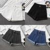 Basic Cotton Denim Shorts For Women Summer High Waist With Rolled Edges Casual Wear