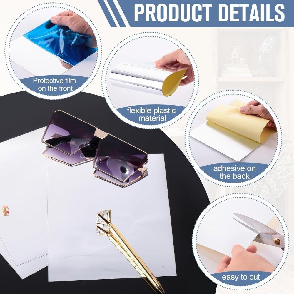 Non Glass PET Plastic Mirror Sheet Unbreakable Square Wall Mounted Mirror  DIY Craft