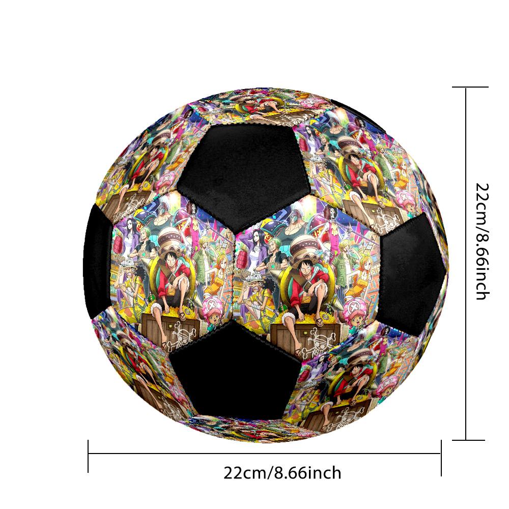 One Piece4 Soccer Ball Colorful All Ages Machine Stitched PVC Competition Ready Durable High-Bounce.SIZE5