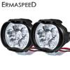 LED Motorcycle Headlight Fog Lamp With ON-Off Switch 12V 6500K Spot Lights for Motorbike Street Bike Off Road Scooter
