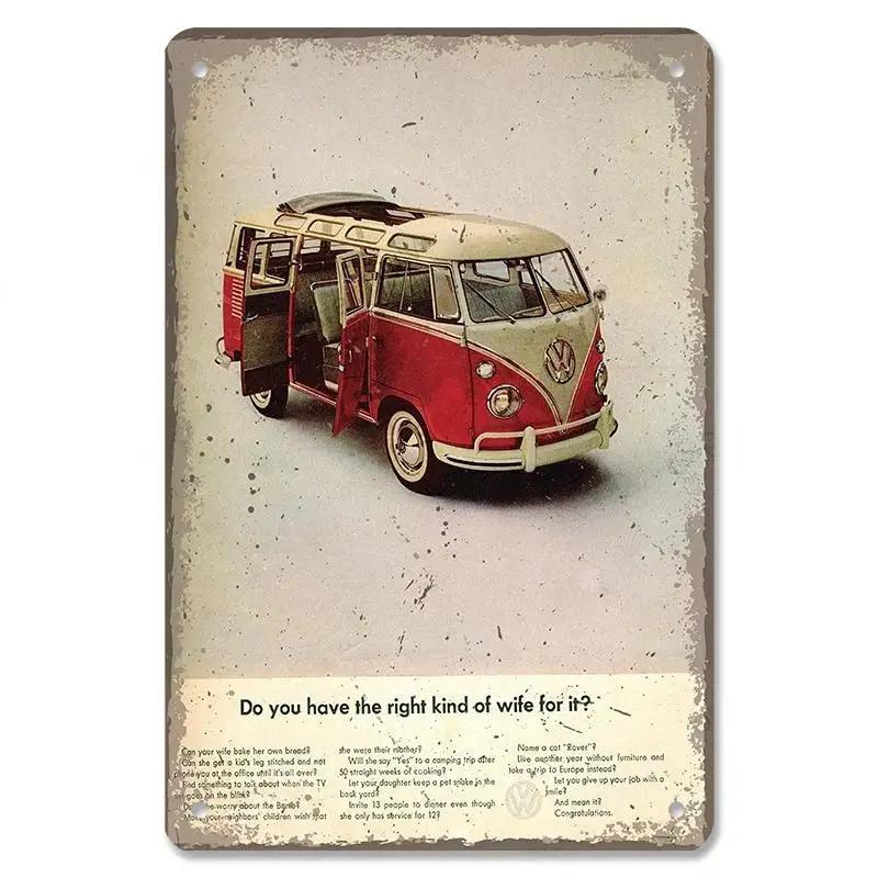 Винтажный папин автомобильный плакат с автобусом, ретро металлические таблички, знаки Гран-при, автомобильная металлическая жесть, гараж, бар, паб, клуб, домашний декор стены