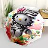 1pc Hello Kitty Zebra Print Hoodie with Automatic Opening Umbrella - Portable Folding Design, 8-Rib Iron Frame Outdoor Umbrella, Ideal Gift for Fans,