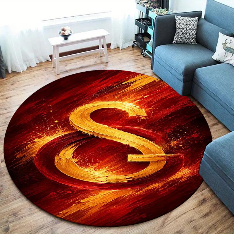 Круглый ковер Galatasaray S, Ковер для гостиной, спальни, дивана, игровой комнаты, Декор, Нескользящий коврик для пола