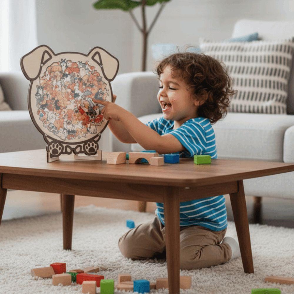 Животные Пазл Кошка Деревянный Пазл Собака Уникальный Неправильный Пазл Формы Кошки Пазл-вкладыш Подарки на День Рождения Рождество