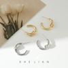 European and American Simple Zircon Nail Circle Earrings, Niche Design Sense Metal Earrings, Personalized Light Luxury High-end Sense Earrings