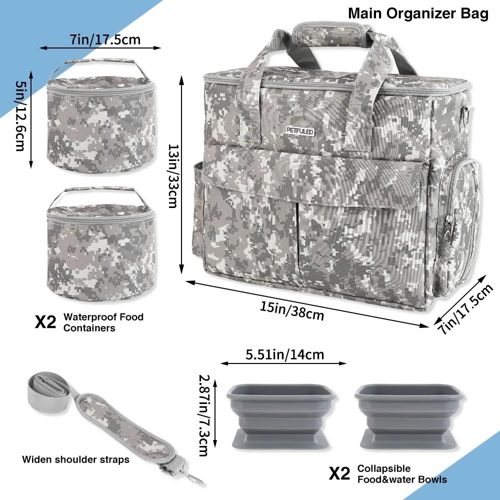 Complete Dog Travel Bag for Supplies, Weekend Pet Travel Kit for Dogs and Cats, Airline Approved Travel Bag