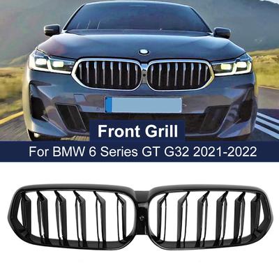 Передний центральный капот, решетка для почек для BMW 6 серии GT G32-2022, автобампер, решетка для почек, глянцевая черная замена