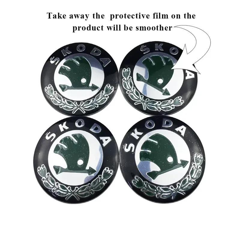 Наклейки на центральные колпачки дисков автомобиля 60/65 мм для Skoda Octavia A5 A7 Fabia 1 Superb Kamiq Rapid Yeti Citigo S Kodiak Аксессуары