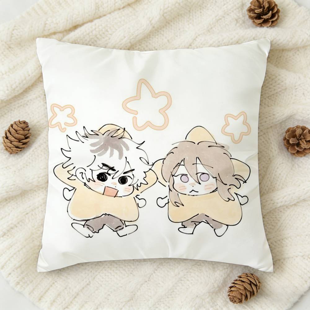 New C-Cherry Crush Anime Double-Sided Printed Square Decorative Cushion Cover For Sofa Living Room Home Decor