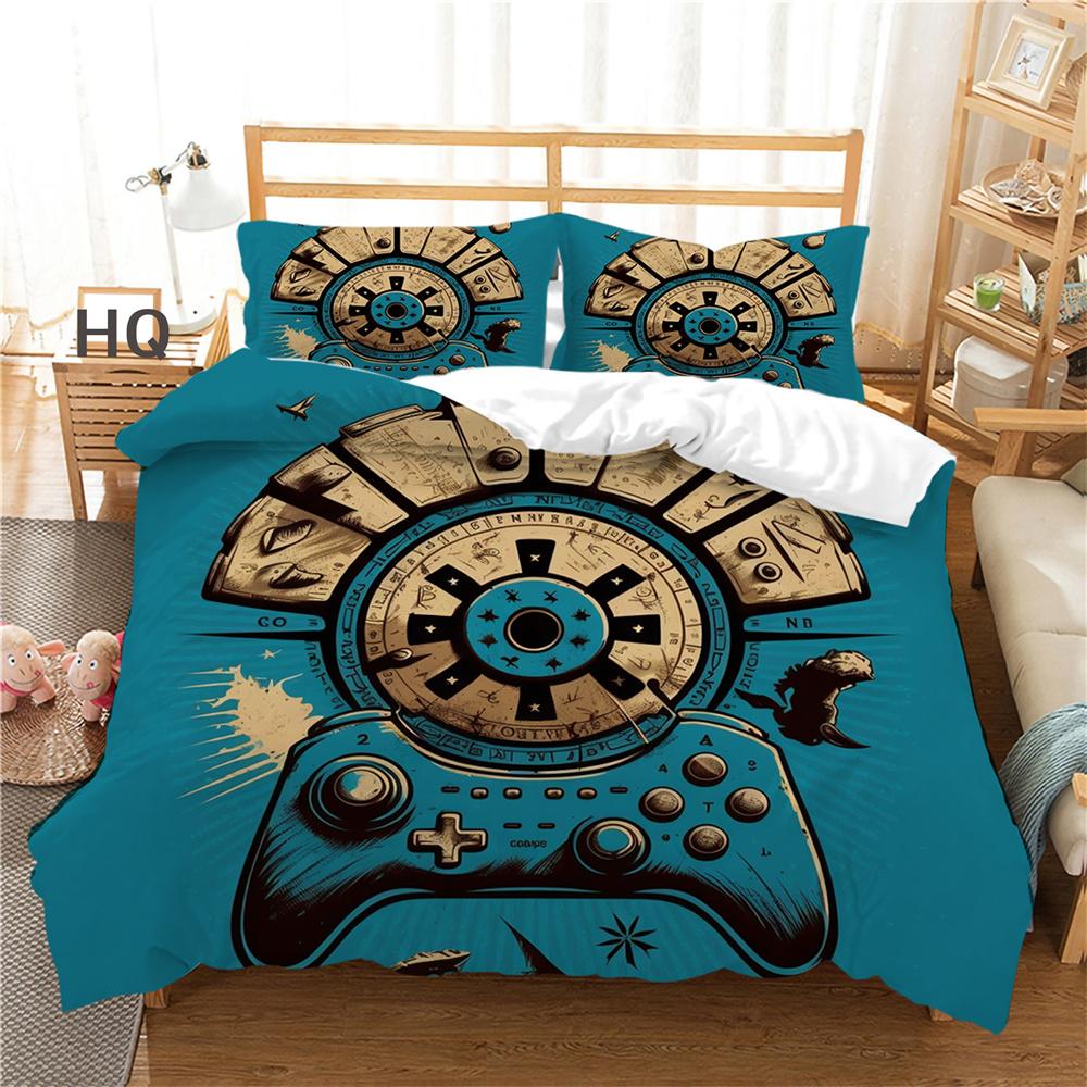 Комплект постельного белья игровая консоль принтованные покрывала размера King для мальчиков полиэстер одеяло комплект дизайн покрывало