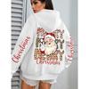 Merry Christmas Santa Claus Design Hoodies Women Hip Hop All-Match Streetwear Casual Fleece Hoody