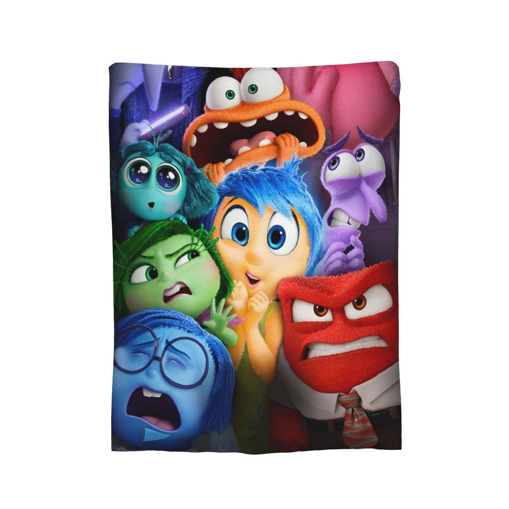 Inside Out Wool Blanket Cartoon Action Comedy Funny Throw Blankets for Sofa Bedding Lounge 125*100cm Rug Piece,