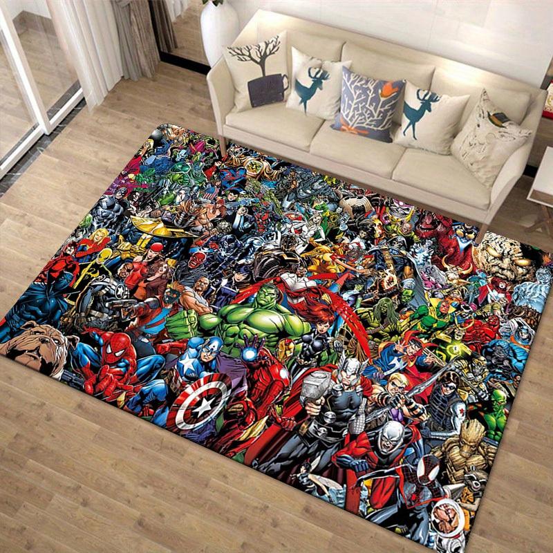 1 шт. Коврик для пола Marvel Мстители Супергерои, Нескользящий коврик, Дизайн с персонажами мультфильмов, Мягкий велюр, Декор для комнаты, Моющийся
