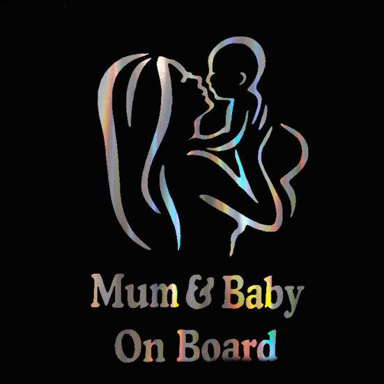 Красочное лазерное окно для тела ребенка в автомобиле, наклейка, светоотражающий предупреждающий знак, декор