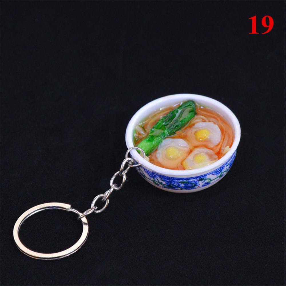Buckle Mini Bowl Food Keychain Key Ring Simulation Chinese Food