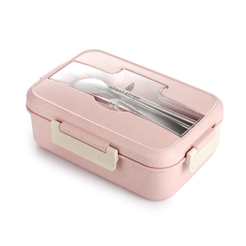 Microwave Lunch Box Wheat Straw Dinnerware Food Storage Container Children Kids School Office Portable Bento Box