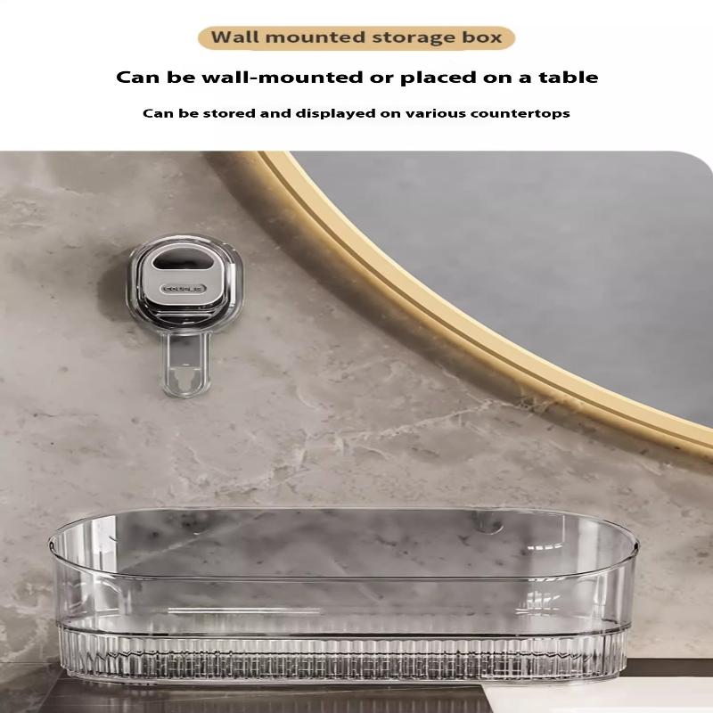 Стеллаж для хранения на присосках, прозрачный золотой, без перфорации, полка-сушилка для ванной комнаты, настенный органайзер