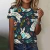Summer Women's T-shirt Animal Cute Rabbit 3d Print Tshirt Women Fashion O-neck Short Sleeve T Shirt