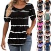 Женские пышные туники с короткими рукавами, топы, плиссированные блузки с воротником, повседневные свободные весенне-летние футболки