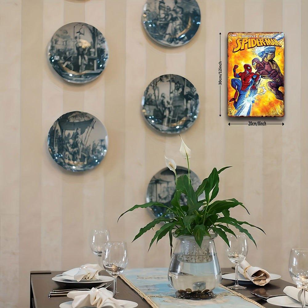 1 Металлическая табличка Marvel, Человек-паук против. Эпическая битва злодеев во вселенной MCU - Идеально для стен, комнат, классных комнат, домов, офисов