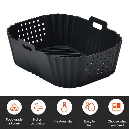 Silicone Air Fryer Liners for Ninja SL400UK Non-Stick Baking Tray Reusable Air Fryer Basket Kitchen Cooking Accessory