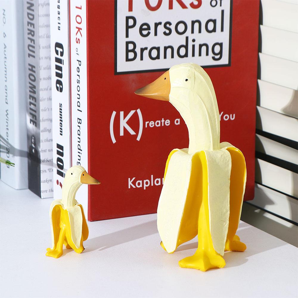 Resin Lawn Office Patio Home Garden Weird Gifts Banana Duck Ornament Duck Sculpture Duck Statues
