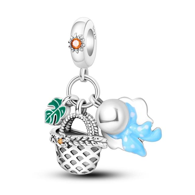 925 Серебряная бусина в виде совы, подходящая для браслета, медовая пчела, подвеска-подвеска со звездой для мальчиков и девочек, подвески-клипсы