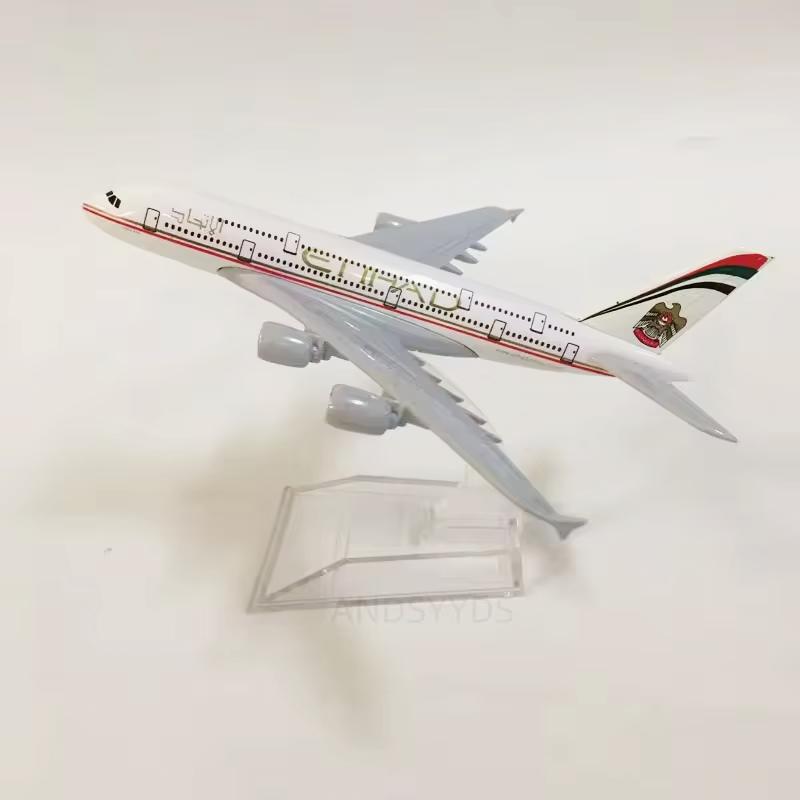 Airways 16-сантиметровая модель самолета A380 Etihad 1:Масштаб 400 Литой металлический самолет Авиационная модель с подставкой Подарок Украшение
