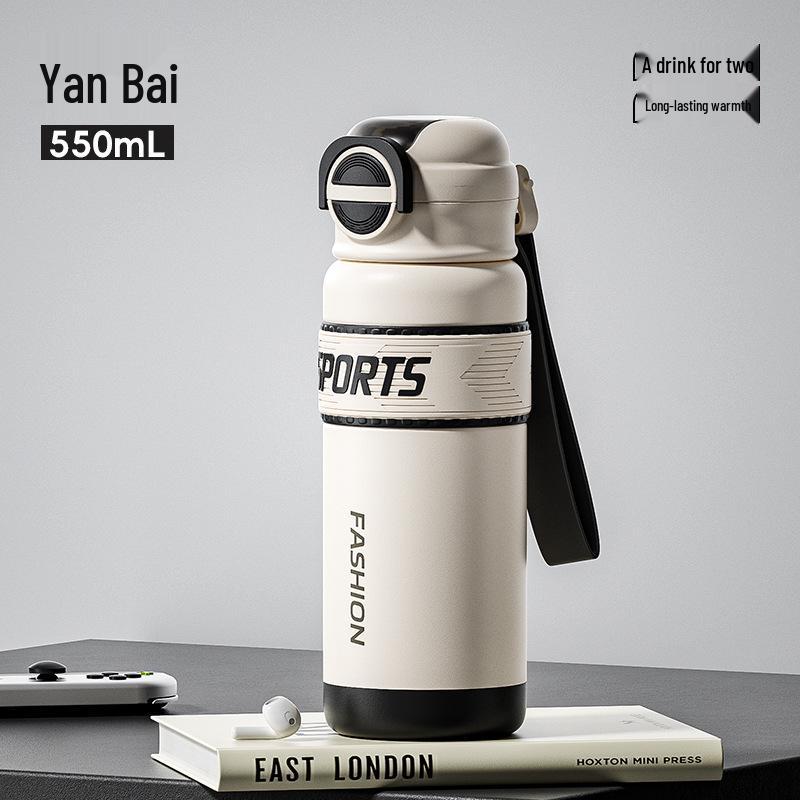 316 Stainless Steel Insulated Straw Water Bottle for Junior High Students - Large Capacity Sports Cup for School Use