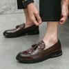 Men Social Casual Shoes Tassel Slip On Pointed Thick Bottom Loafers For Men Driving Moccasins Comfortable Men Wedding Shoes