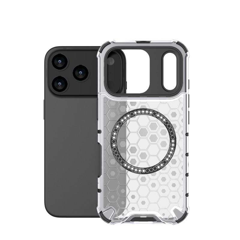 For iPhone 17 Pro Max Case Compatible with MagSafe WANLONFENG FC Series TPU+PC Phone Cover with Tempered Glass