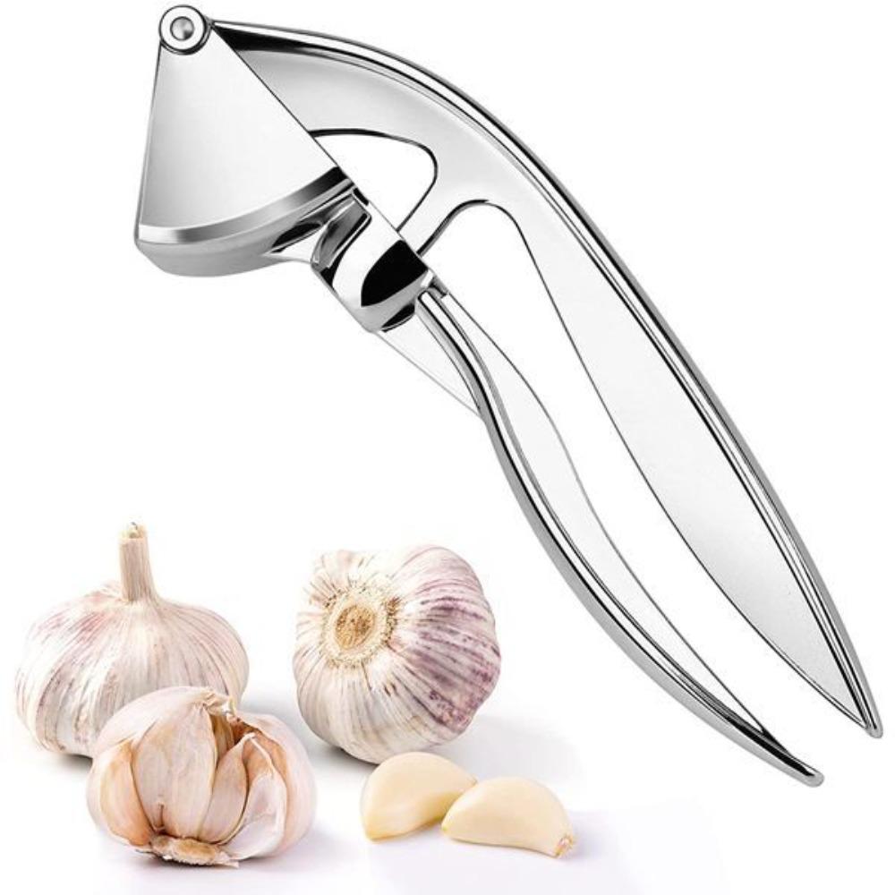 2 in 1 Garlic Press Rust-proof Corrosion-resistant Garlic Masher Labor-saving Zinc Alloy Garlic Squeezer Hawthorn
