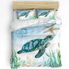 Sea Turtle Blue Starfish Shell Duvet Cover With Pillow Case Custom 3pcs Bedding Set Quilt Cover Double Bed Home Textile