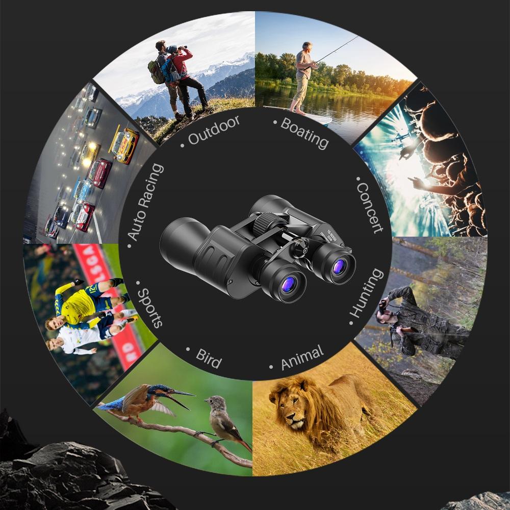 APEXEL 10-30X50 Binoculars Long Range High Magnification Compact HD Spyglass Powerful Binoculars for Hunting Camping Equipment