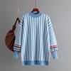 Women's Long Sleeve Striped Sweaters Casual Crewneck Ribbed Knit Pullover Tops for Women Fall Chunky Oversize Sweater Loose Fit Knitted Jumper